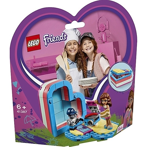 LEGO® LEGO® Friends 41387 Olivias sommerliche Herzbox, 93 Teile, ab 6 Jahre