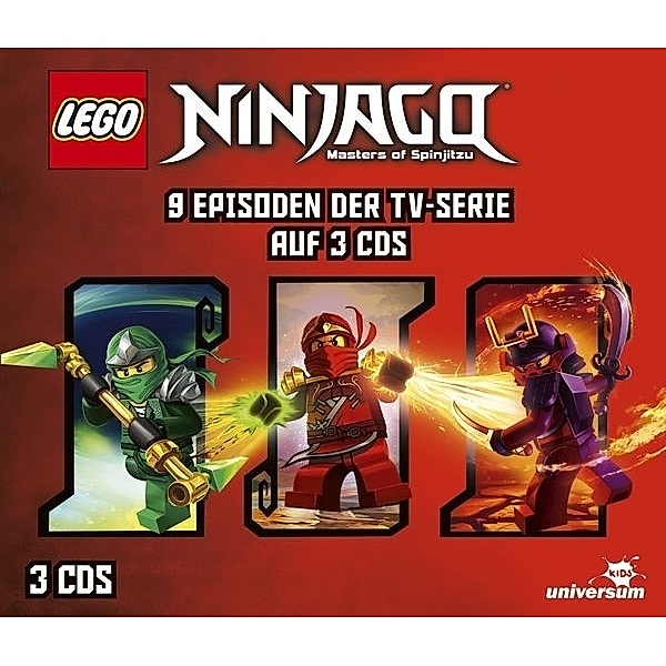 LEGO Ninjago Hörspielbox.Tl.3,3 Audio-CD, Diverse Interpreten
