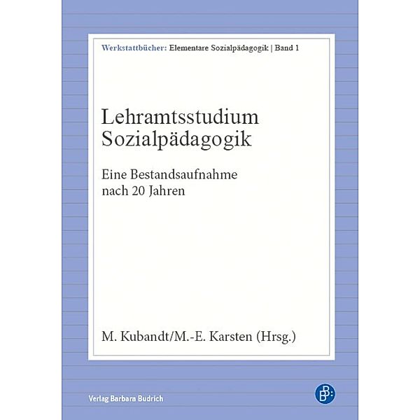 Lehramtsstudium Sozialpädagogik / Werkstattbücher: Elementare Sozialpädagogik Bd.1