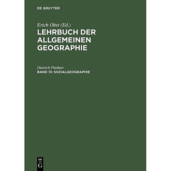 Lehrbuch der Allgemeinen Geographie / Band 13 / Sozialgeographie, Dietrich Fliedner