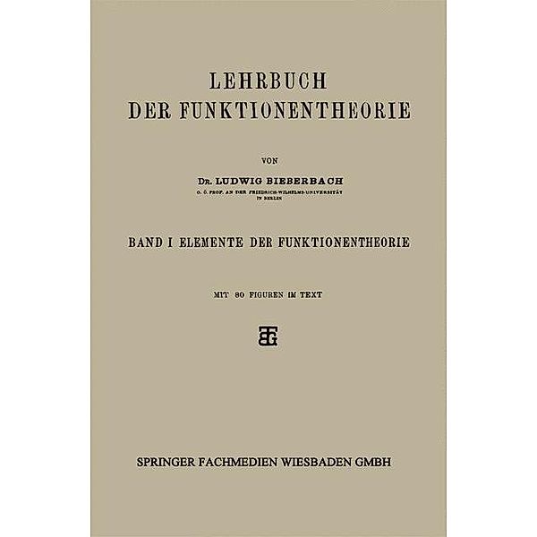 Lehrbuch der Funktionentheorie, Ludwig Bieberbach