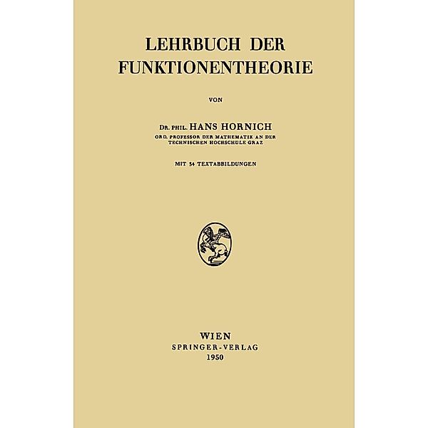 Lehrbuch der Funktionentheorie, Hans Hornich