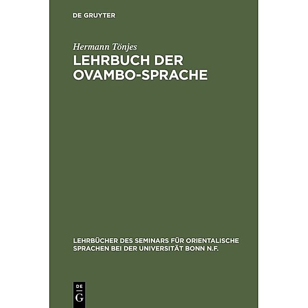 Lehrbuch der Ovambo-Sprache, Hermann Tönjes