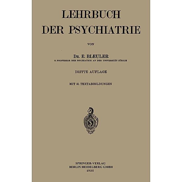 Lehrbuch der Psychiatrie, Eugen Bleuler