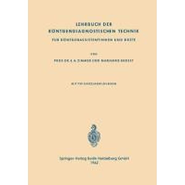 Lehrbuch der Röntgendiagnostischen Technik, Emil Alfred Zimmer, Marianne Zimmer-Brossy