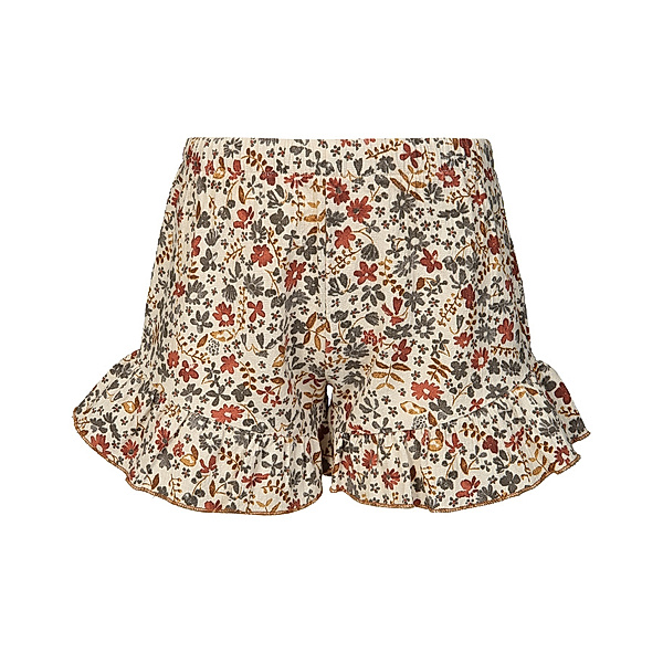 PLAY UP Leinen-Shorts FLOWERS in creme