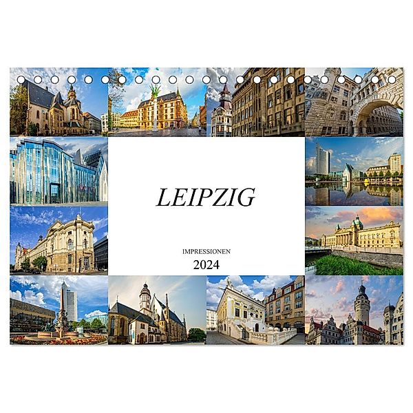 Leipzig Impressionen (Tischkalender 2024 DIN A5 quer), CALVENDO Monatskalender, Dirk Meutzner