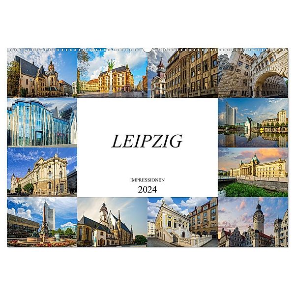 Leipzig Impressionen (Wandkalender 2024 DIN A2 quer), CALVENDO Monatskalender, Dirk Meutzner