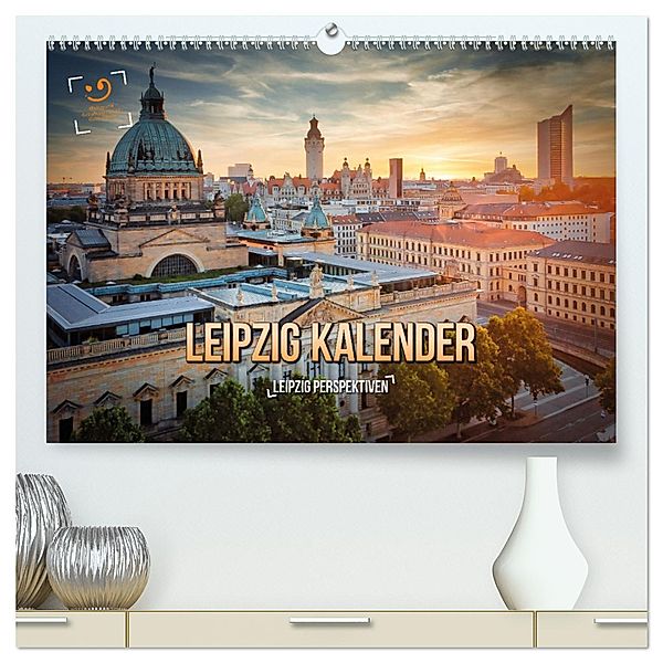 Leipzig Kalender Perspektiven (hochwertiger Premium Wandkalender 2025 DIN A2 quer), Kunstdruck in Hochglanz, Calvendo, Gutdesign