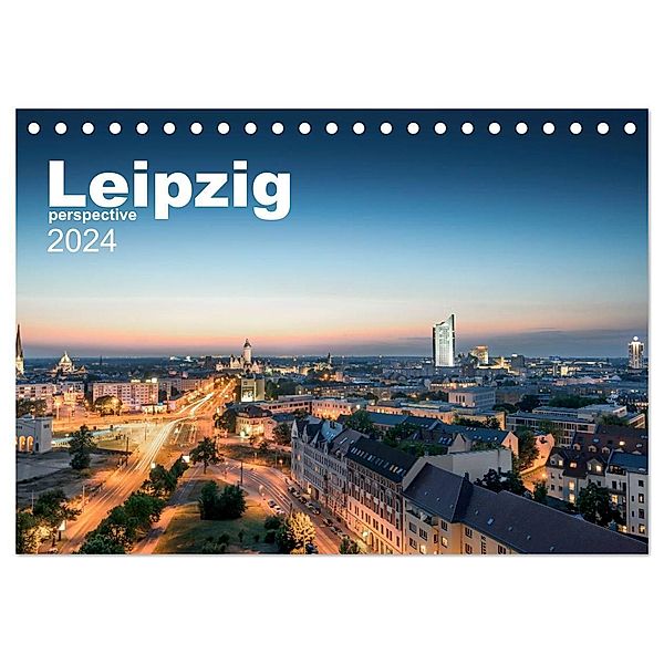 Leipzig perspective (Tischkalender 2024 DIN A5 quer), CALVENDO Monatskalender, Christian Lindau
