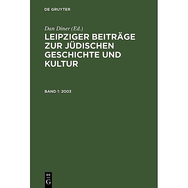 Leipziger Beiträge zur jüdischen Geschichte und Kultur 1