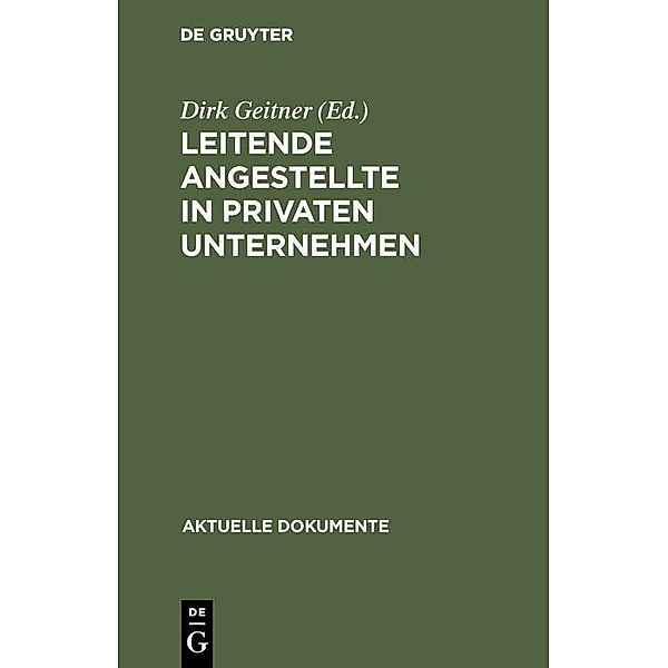 Leitende Angestellte in privaten Unternehmen / Aktuelle Dokumente