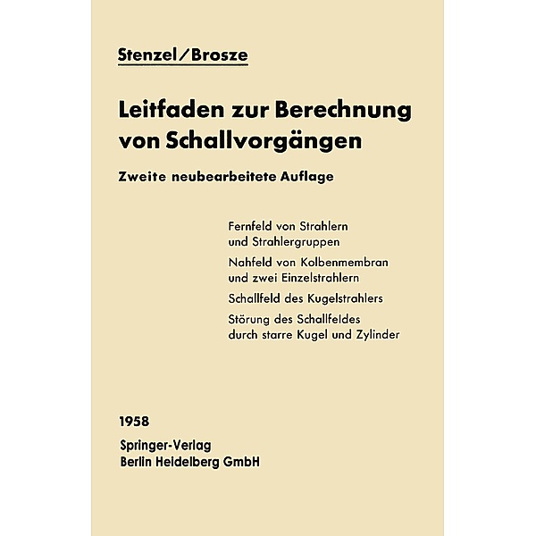 Leitfaden zur Berechnung von Schallvorgängen, Heinrich Stenzel, Otto Brosze