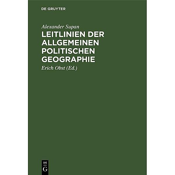 Leitlinien der allgemeinen politischen Geographie, Alexander Supan