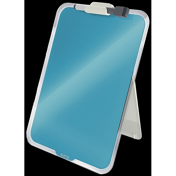 Leitz Cosy Desktop-Notizboard mit Glasoberfläche (Farbe: Sanftes Blau)