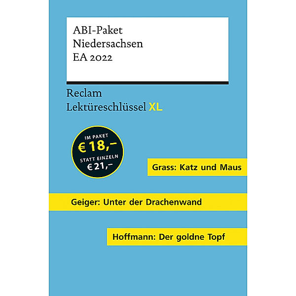 Lektüreschlüssel XL. ABI-Paket Niedersachsen EA 2022, Wolfgang Spreckelsen, Sascha Feuchert, Martin Neubauer