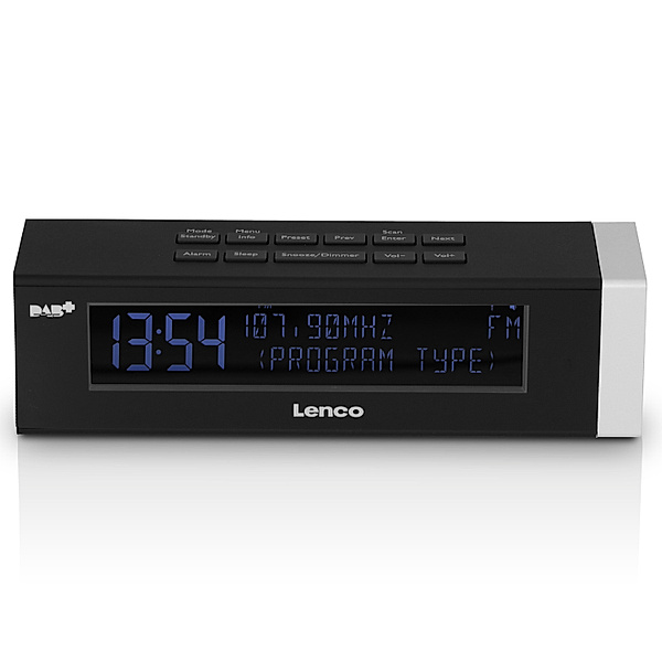Lenco Stereo DAB+/FM Radiowecker mit großem Display CR-630BK