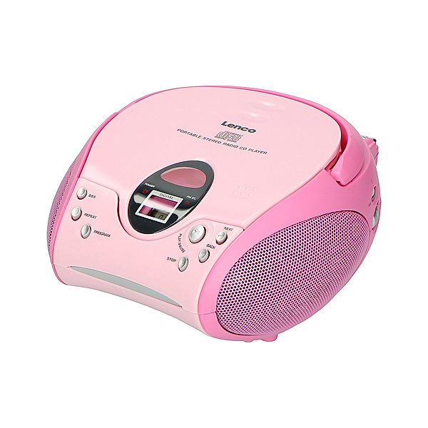 Lenco Lenco Tragbares FM-Radio mit CD-Player SCD-24 (Farbe: pink)