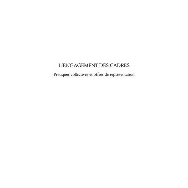 L'engagement des cadres - pratiques collectives et offres de / Hors-collection, Mathieu Bensoussan