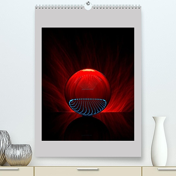 Lensball - Lichtmalerei in der Glaskugel (Premium, hochwertiger DIN A2 Wandkalender 2023, Kunstdruck in Hochglanz), Immephotography