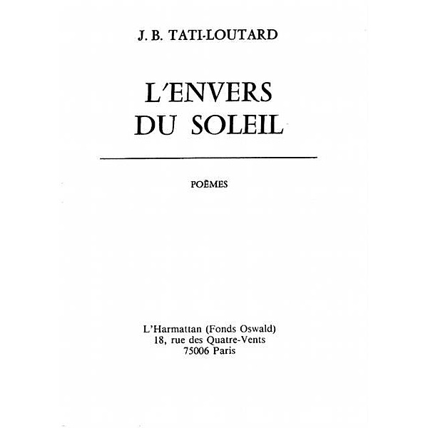 L'Envers du Soleil / Hors-collection, Jean-Baptiste