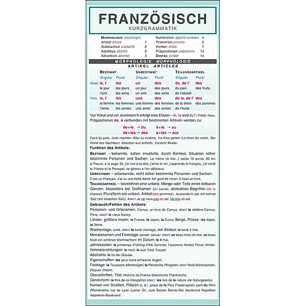 Leporello: Französisch Kurzgrammatik - Die komplette Grammatik im Überblick, Vratislav Slezák