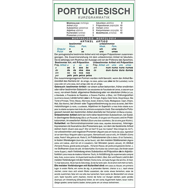 Leporello: Portugiesisch Kurzgrammatik - Die komplette Grammatik im Überblick, Autorenkollektiv Holman