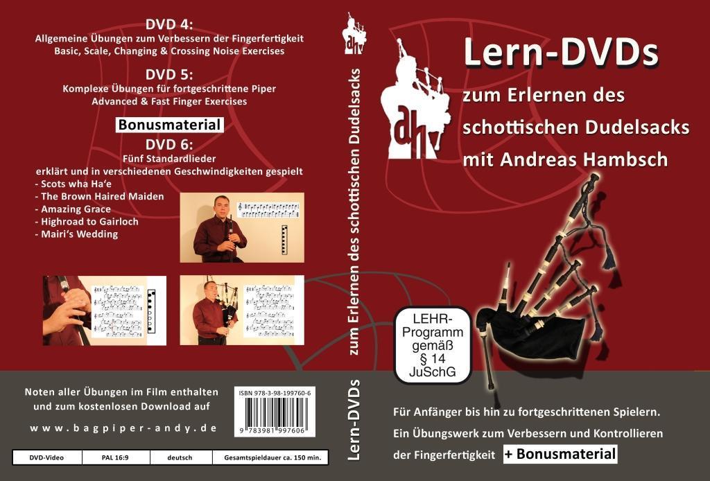 Image of Lern-DVDs Dudelsack - Übungen und Lieder (rot), 3 DVDs