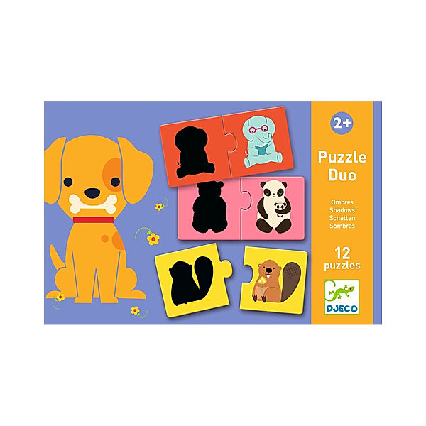 Djeco Lern-Puzzle DUO - SCHATTEN 12x2-teilig