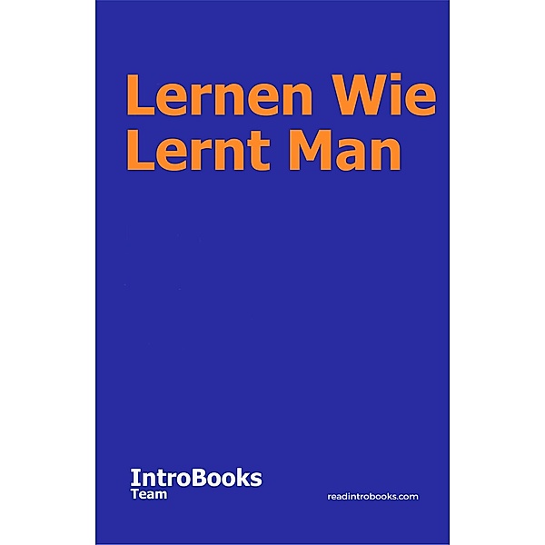 Lernen Wie Lernt Man, IntroBooks Team