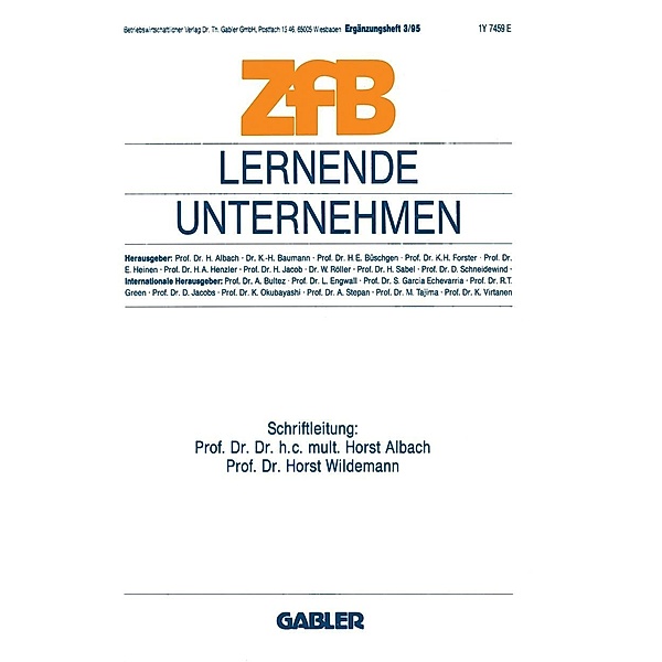 Lernende Unternehmen / ZfB Special Issue