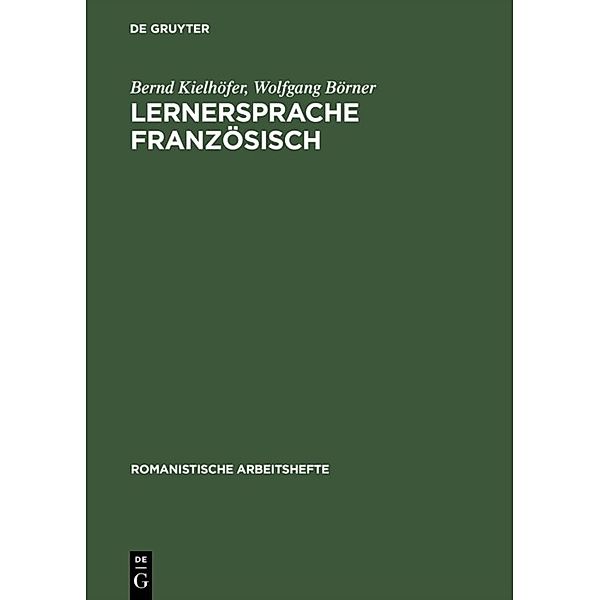 Lernersprache Französisch, Bernd Kielhöfer, Wolfgang Börner