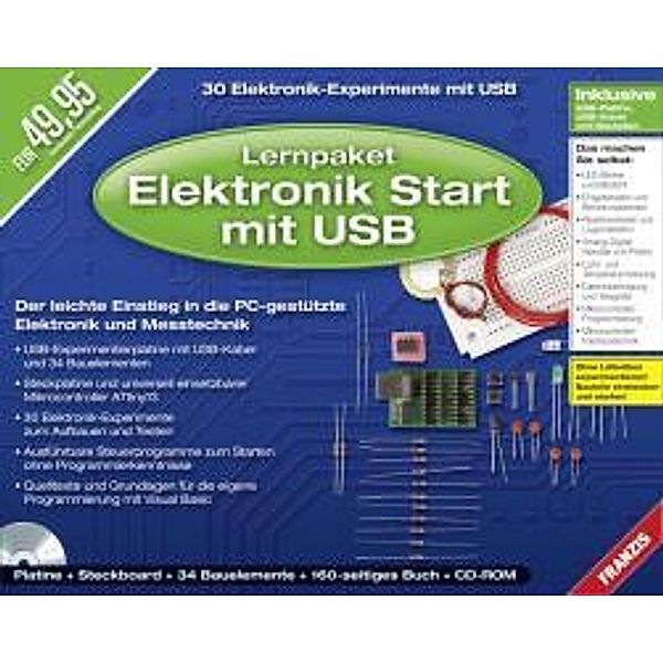 Lernpaket Elektronik Start mit USB, CD-ROM, Platine, Steckborad, 34 Bauelemente, Handbuch, Burkhard Kainka