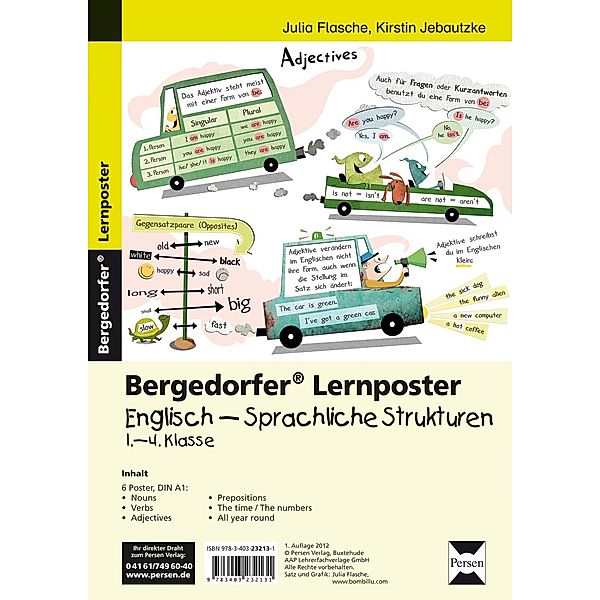 Lernposter Englisch - Sprachliche Strukturen, 1.-4. Klasse, Julia Flasche, Kirstin Jebautzke