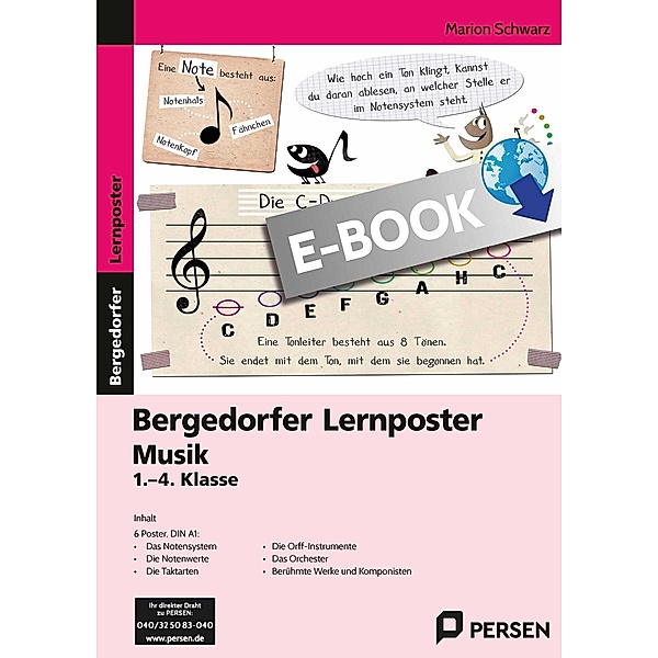 Lernposter Musik - 1.-4. Klasse / Bergedorfer® Lernposter, Marion Schwa