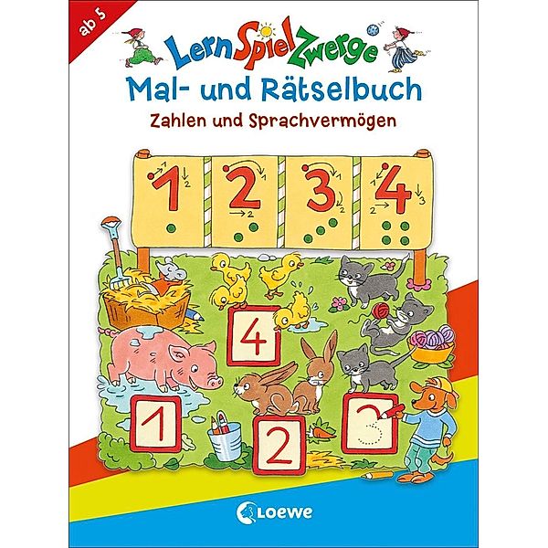 LernSpielZwerge Mal- und Rätselbuch - Zahlen und Sprachvermögen