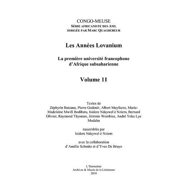 Les annees lovanium (tome 2) - la premiere universite franco / Hors-collection, Ra