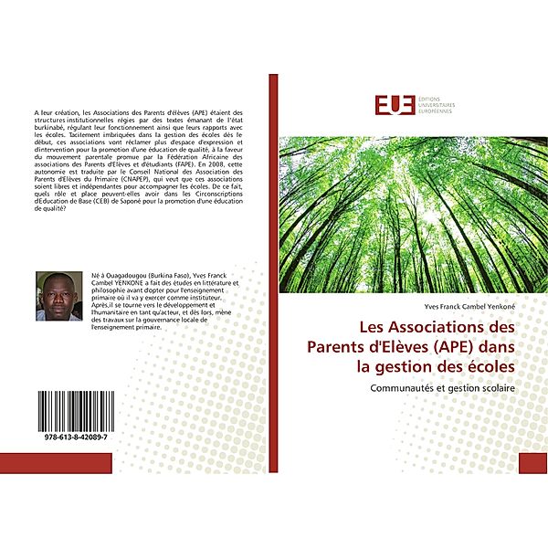 Les Associations des Parents d'Elèves (APE) dans la gestion des écoles, Yves Franck Cambel Yenkoné