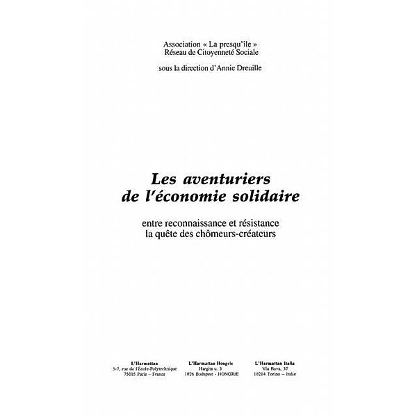 LES AVENTURIERS DE L'ECONOMIE SOLIDAIRE / Hors-collection, Collectif