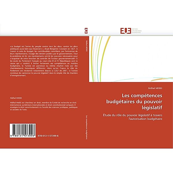 Les compétences budgétaires du pouvoir législatif, Nidhal MEKKI