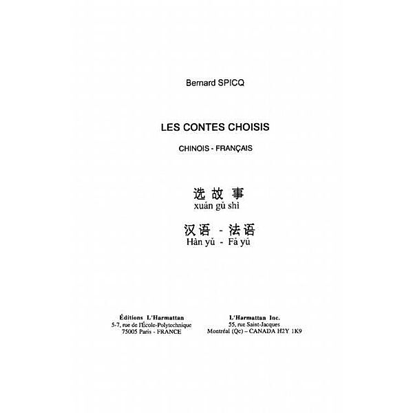 LES CONTES CHOISIS / Hors-collection, Bernard Spicq