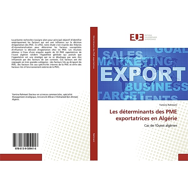 Les déterminants des PME exportatrices en Algérie, Yamina Rahmani