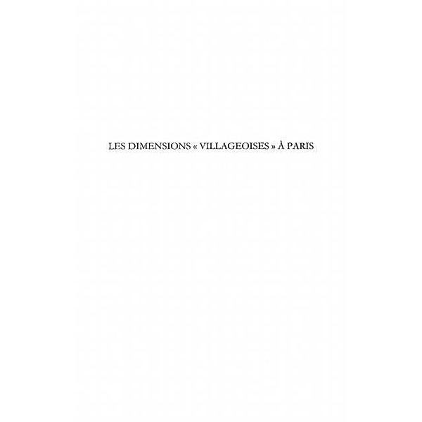 Les dimensions &quote;villageoises&quote; A paris - tome 2 - pratiques e / Hors-collection, Thierry Fayt