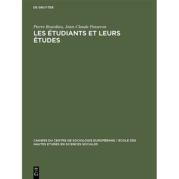 Les étudiants et leurs études, Pierre Bourdieu, Jean-Claude Passeron