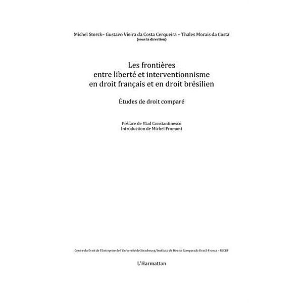 Les frontiEres entre liberte et interventionnisme en droit f / Hors-collection, Collectif