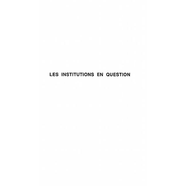 Les institutions en question / Hors-collection, Francis Hamon