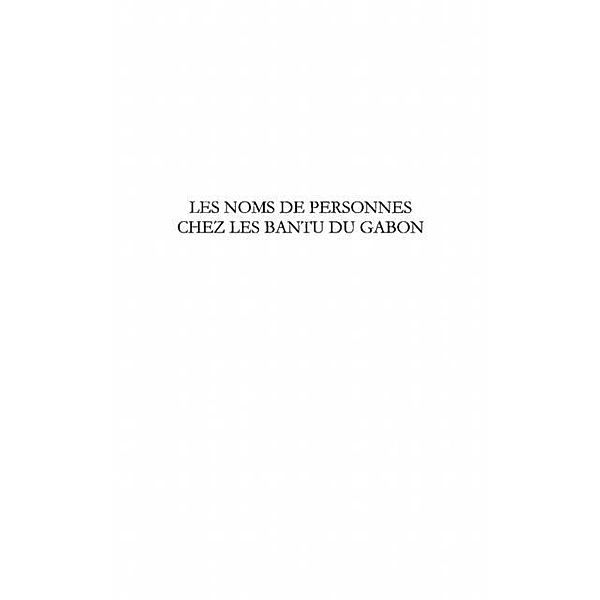 Les noms de personnes chez lesbantu du / Hors-collection, Jerome T. Kwenzi