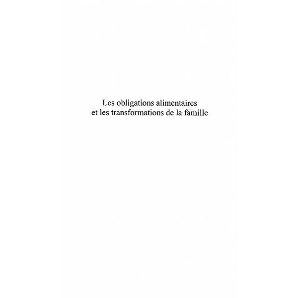 LES OBLIGATIONS ALIMENTAIRES ET LES TRANSFORMATIONS DE LA FAMILLE / Hors-collection, Pascal Berthet