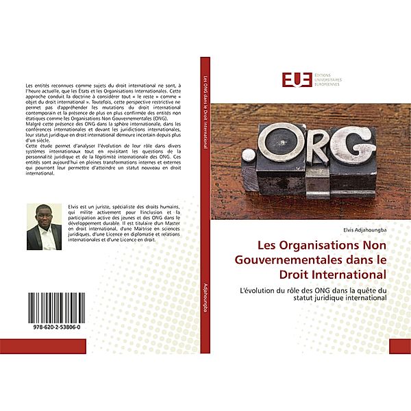 Les Organisations Non Gouvernementales dans le Droit International, Elvis Adjahoungba