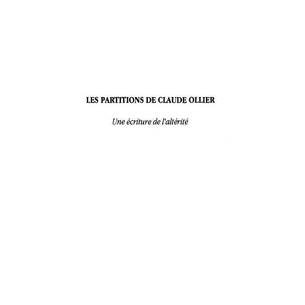 Les partitions de Claude Ollier / Hors-collection, Mireille Calle-Gruber